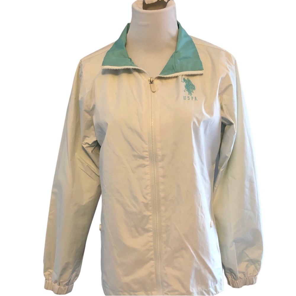 US Polo Assn. White Windbreaker Size M